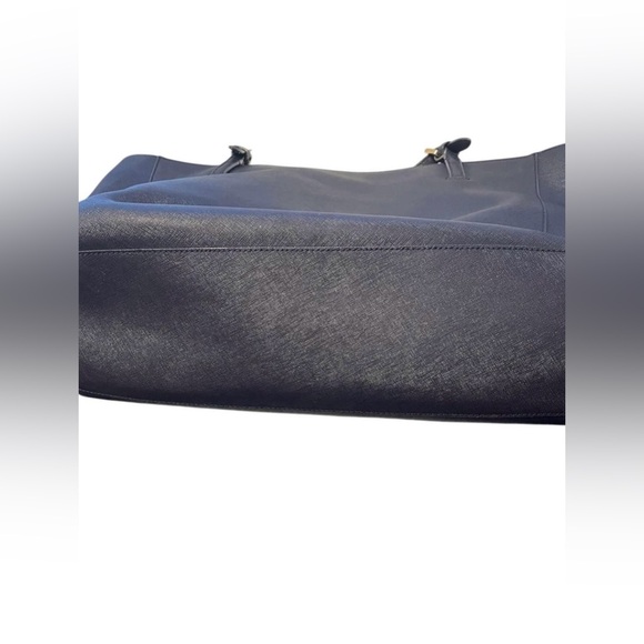 TORY BURCH Saffiano Leather Robinson Tote Navy Blue - Picture 4 of 8